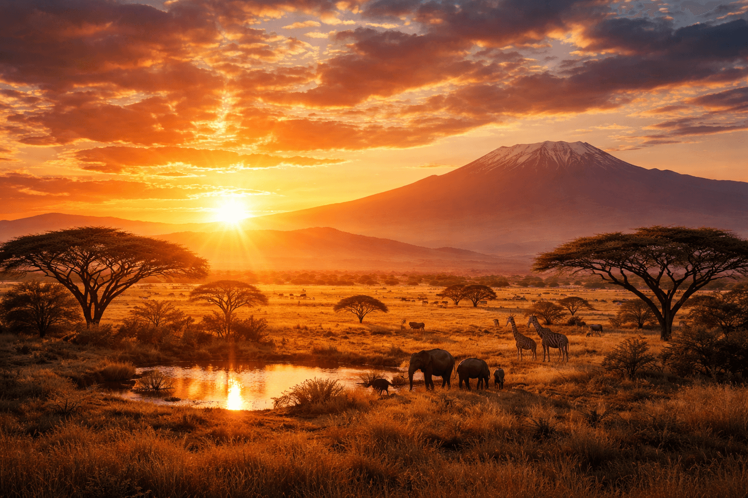 Kenya savanna sunset